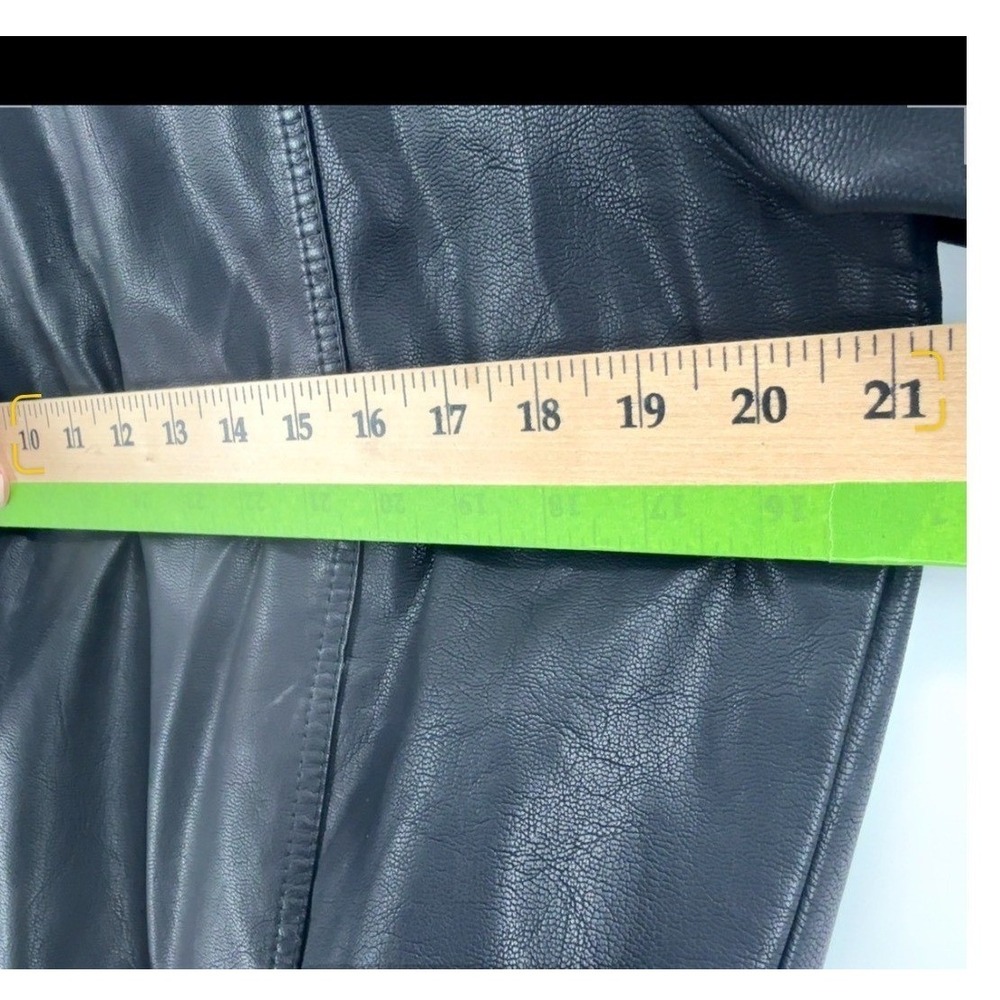 Wilsons Cycle PU Leather Bomber Jacket Men's Size S BLK Zip Front Ribbed Collar - Picture 9 of 12